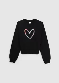 image of Ps Paul Smith Womens Swirl Heart Sweatshirt In Black