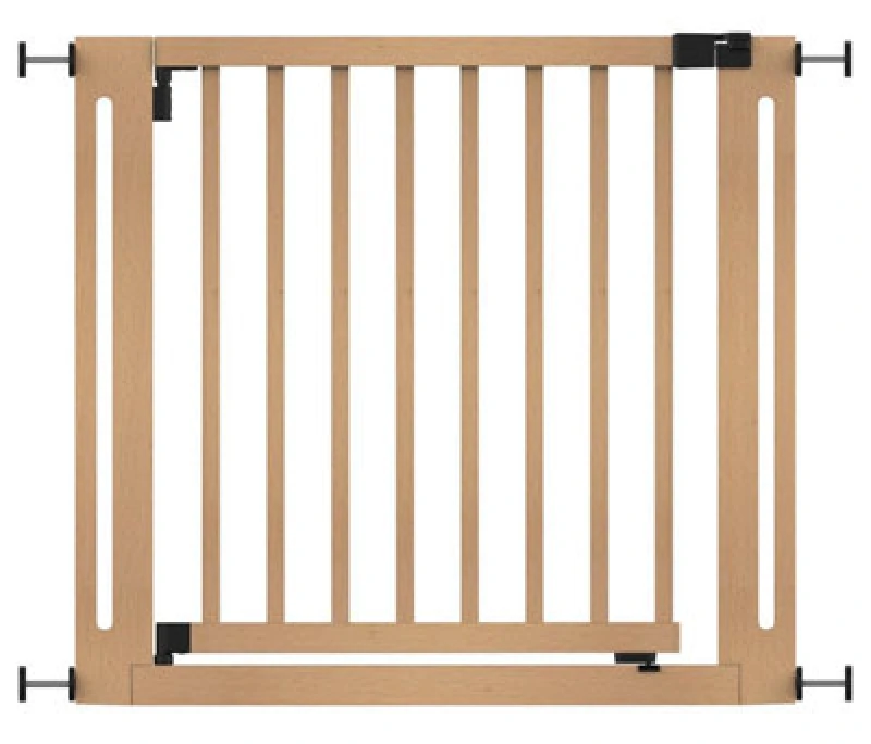 Image of Safetots Wooden Elegance Gate, Natural, 87Cm - 95Cm, Pressure Fit Safety Gate, 65Cm Extra Wide Doorway, Easy Installation