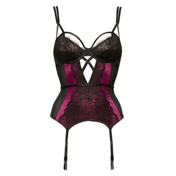 Image of Figleaves Brooke Peep Strapping Cut-Out Basque - Red