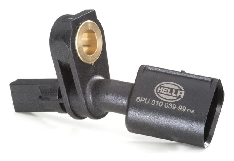 Image of HELLA 6PU 010 039-991 ABS Sensor Front Axle Left, without cable Sensor,wheel speed (412)