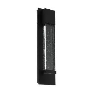 Image of IP44 Outdoor Wall Light Black Bubble Glass 3.3W Built in LED Porch Lamp