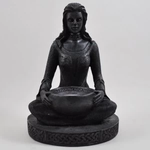 Image of Meditation Black Resin Tea-Light Holder Ornament 18cm