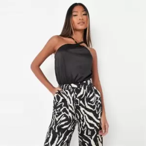 image of Missguided Seam Detail Split Front Trouser - Black