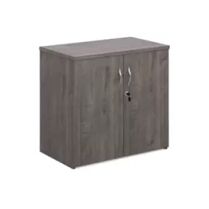 image of Universal double door cupboard 740mm high with 1 shelf - grey oak