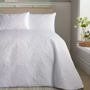 Image of Butterfly Garden Pinsonic Textured Duvet Cover Set, White, King - Serene