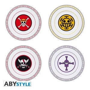 Image of One Piece - Emblems Set Of 4 Plates