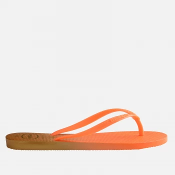 Image of Havaianas Womens Slim Gradient Flip Flops - White/Fluorescent Confeti - UK 6/UK 7