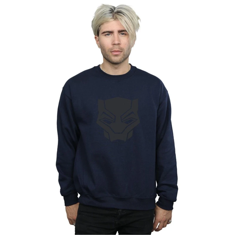 Image of Marvel Marvel Men Black Panther Black On Black Sweatshirt in Navy Size: Small Navy S Male 5057736565315