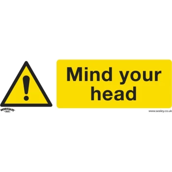 Image of Sealey Safety Sign - Mind Your Head - Rigid Plastic