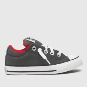 image of Converse Dark Grey All Star Lo Street Easy Boys Junior Trainers