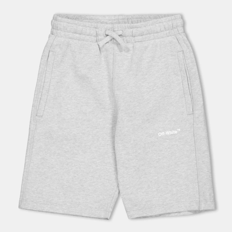 Image of Off White Kids Fleece Jogger Shorts Grey Multi male 8Y