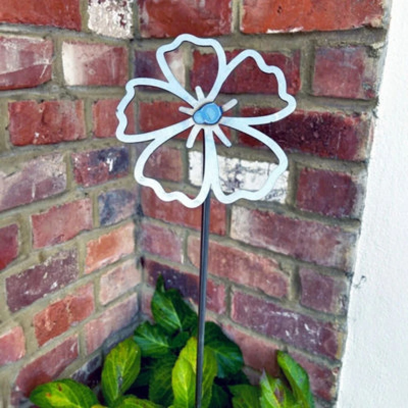 Image of Poppy Forge 1 Feet Flowering Petal Plant Pin (Pack Of 3) - Bare Metal/ready To Rust