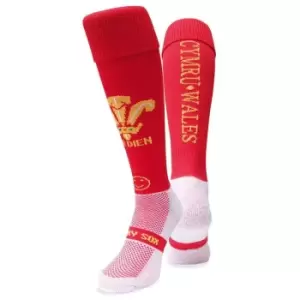 Image of Wacky Sox Wales Crest Football/Rugby Socks Jnr - Red