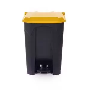 Image of Pedal Bin 50L Polypropylene Grey Body & Yellow Lid CPB50ZYellow