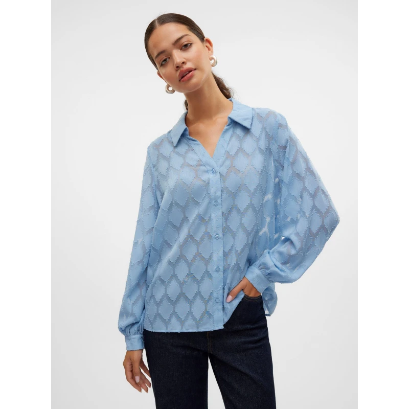 Image of Vero Moda Mayla Long Sleeve Blouse - Blue Blue 8