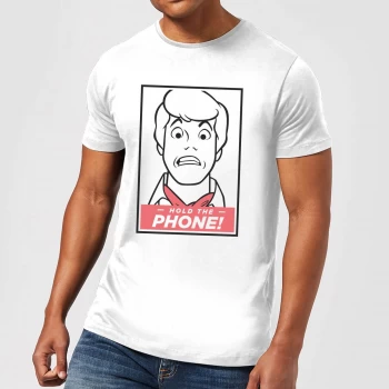 Image of Scooby Doo Hold The Phone Mens T-Shirt - White - XS