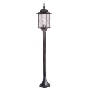Image of IP43 1 Bulb Short Mini Lamp Post Pillar Black Silver LED E27 100W