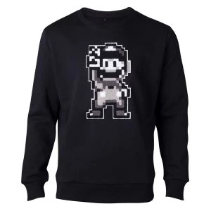 Image of Nintendo - Chenille 16-Bit Mario Peace Mens Large Sweater - Black