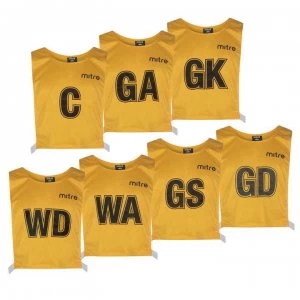 image of Mitre 7 Pack Netball Mesh Hi Viz Bibs - Yellow 7 Pack