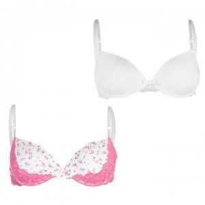 image of Miso 2 Pack Bras Ladies - White/Pink