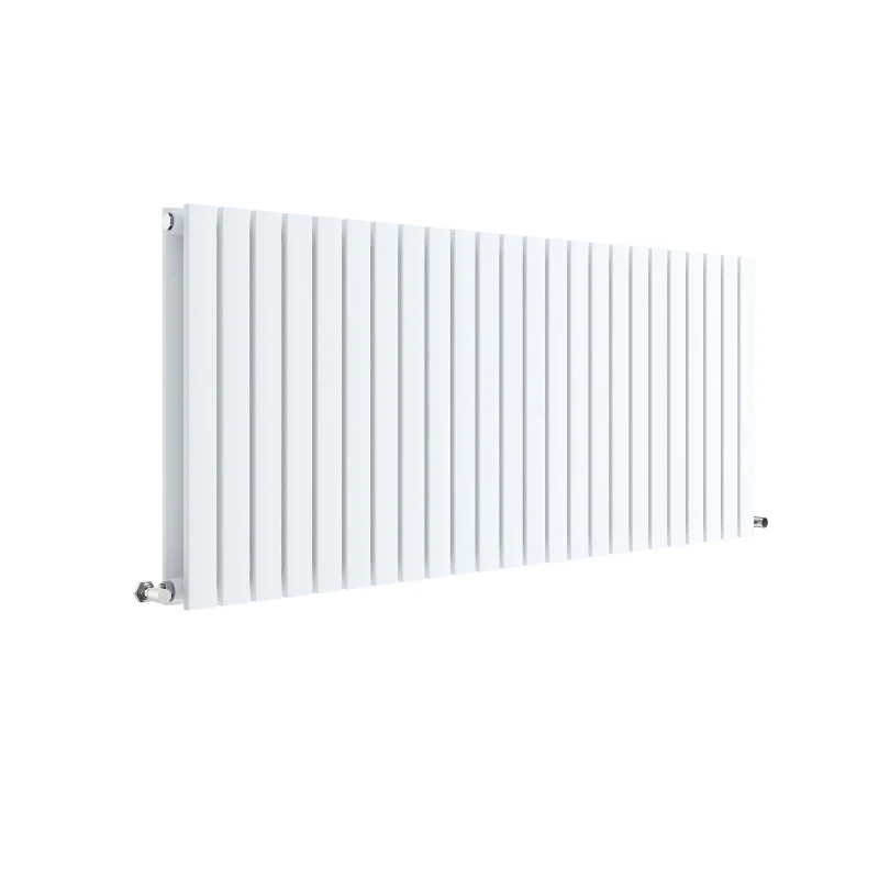 Image of Balterley Lucia Square Horizontal Double Panel Radiator, 600x1398mm, Satin White White Unisex