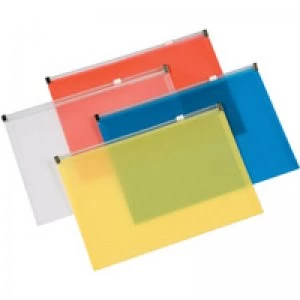 Image of Qconnect Document Wallet With Zip A4 Assorted