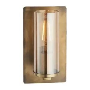 Image of Merano Palermo Wall Lamp Brass Patina & Champagne Lustre Glass