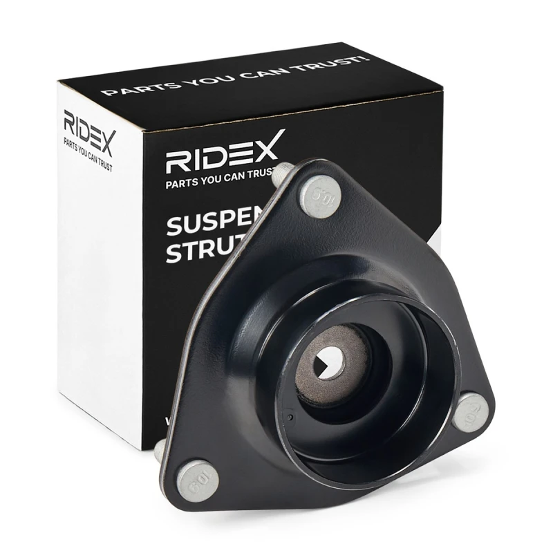 Image of RIDEX 1180S1779 Top strut mount Front Axle, without ball bearing Elastomer Suspension Strut Support Bearing (1180)