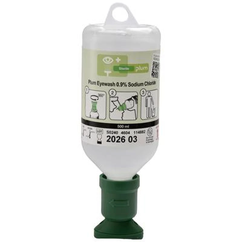 Image of Plum eyewash 500ml 0.9 percent sodium chloride eyecup