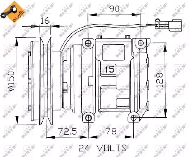 Image of NRF 32243 AC Compressor EASY FIT, PAG 46, with seal ring, with gaskets/seals Compressor,air conditioning (447)