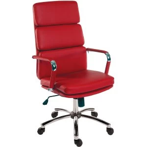 Image of Teknik Deco Faux Leather Executive Office Chair - Red