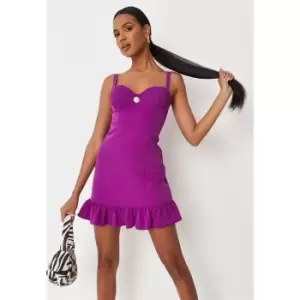 Missguided Pin Tuck Cup Mini Dress - Purple