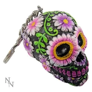 Image of Sugar Petal Pack Of 6 Skull Keyrings