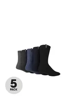 image of Jeff Banks 5pk Leisure Socks - Black/Navy/Grey, Black/Navy/Grey, Men