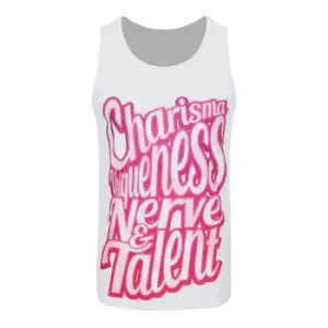 Image of Grindstore Mens Charisma Uniqueness Nerve and Talent Sub Vest (XL) (White/Pink)