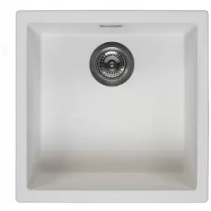 image of Amsterdam 40 Integrated Single Bowl Granite Kitchen Sink Pure White - White - Reginox