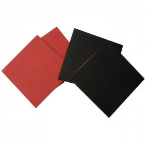 image of Ashwood Pack of 4 Faux Leather Reversible Coasters - Red/Black