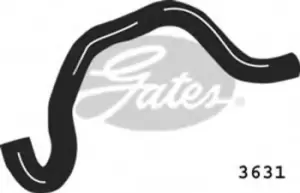 Image of Curved Radiator Hose 390mm X 25 Gates 3631