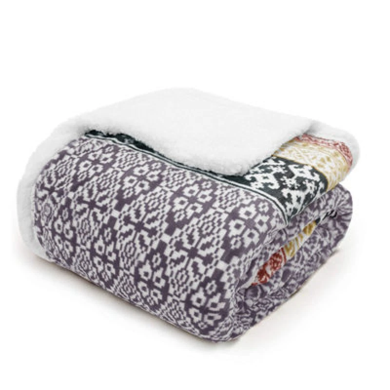 Image of Velosso Textured Sherpa Throw Blanket With Tassled Edging For Sofa, Bed, Cosy Winter Essential, 130Cm X 180Cm - Charcoal