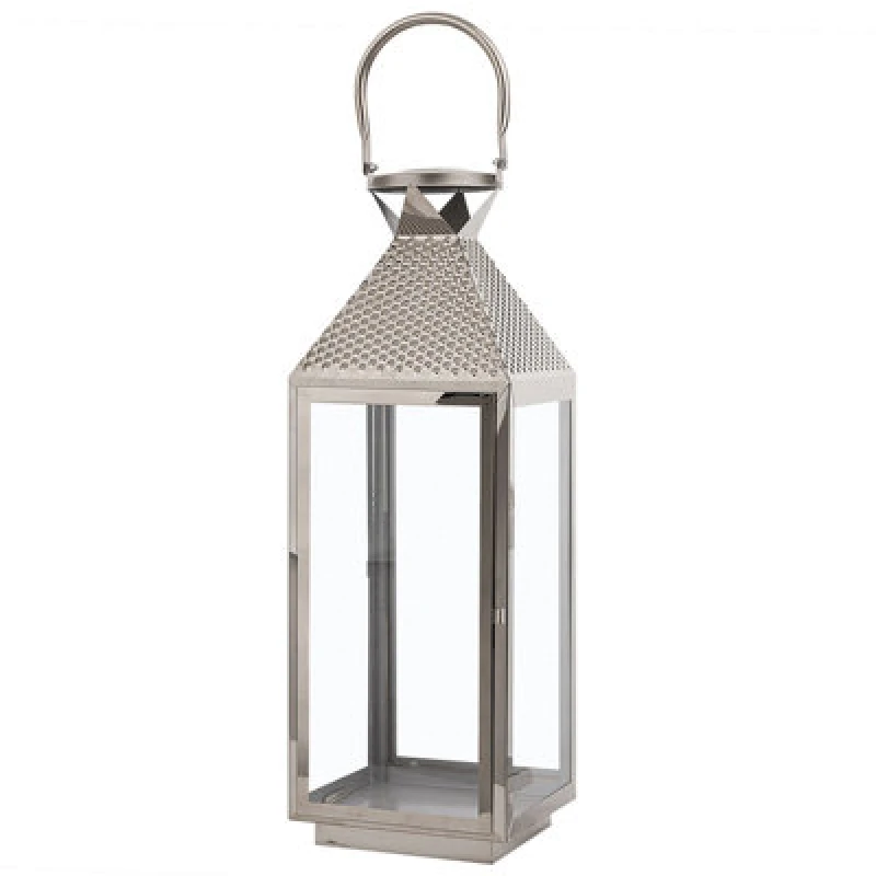 Image of Beliani Lantern Bali Stainless Steel 55cm Silver