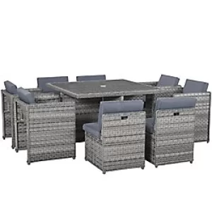 Image of OutSunny Dining Set Grey 861-042