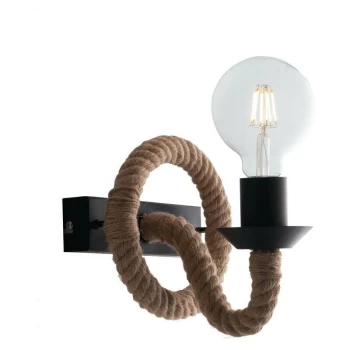 Image of Fan Europe Lighting - Fan Europe Rope - Wall Rope Lamp, Black, Beige, E27