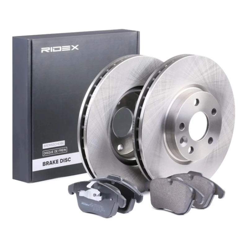 Image of RIDEX 3405B0140 Brake disc and pads set Front Axle, Brake Disc Type: Vented Brake Set,disc brakes (3405)