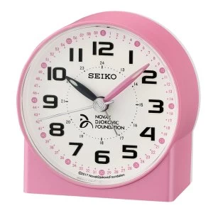 image of Seiko QHE907P Novak Djokovic Foundation Alarm Clock - Pearl Pink