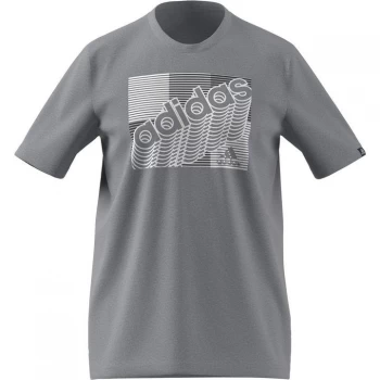 Image of adidas QT T Shirt Mens - Grey Retro