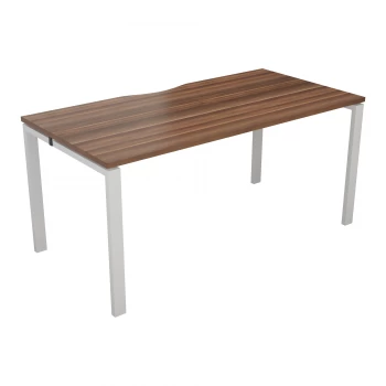 Image of CB 1 Person Bench 1200 x 800 - Dark Walnut Top and White Legs