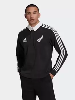 Image of adidas All Blacks Rugby Heritage Polo Shirt - Black/White Size M Men