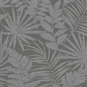 Superfresco Easy Fenne Grey Tropical Leaf Wallpaper