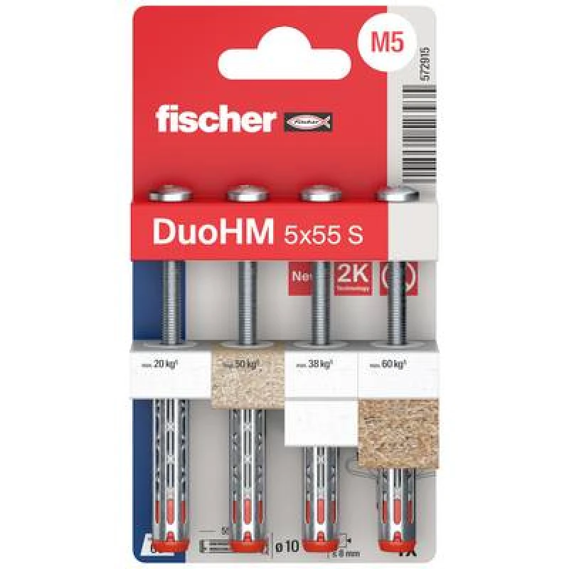 Image of Fischer Fischer 572915 DuoHM 5x55 S PH TX Cavity plug 55mm 4 pc(s) 572915