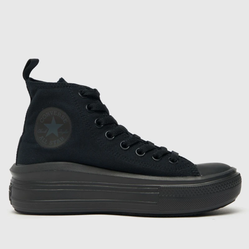 Image of Converse Black all star move hi Youth trainers Black UK 4 (EU 37)